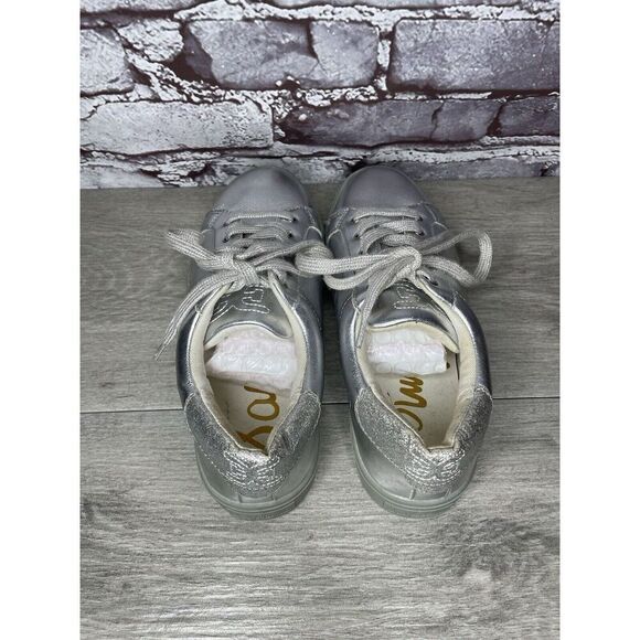 Sam Edelman Ethyl Silver Leather Casual Lace Up Sneakers Women Sz 4M US/36EU - Picture 13 of 16